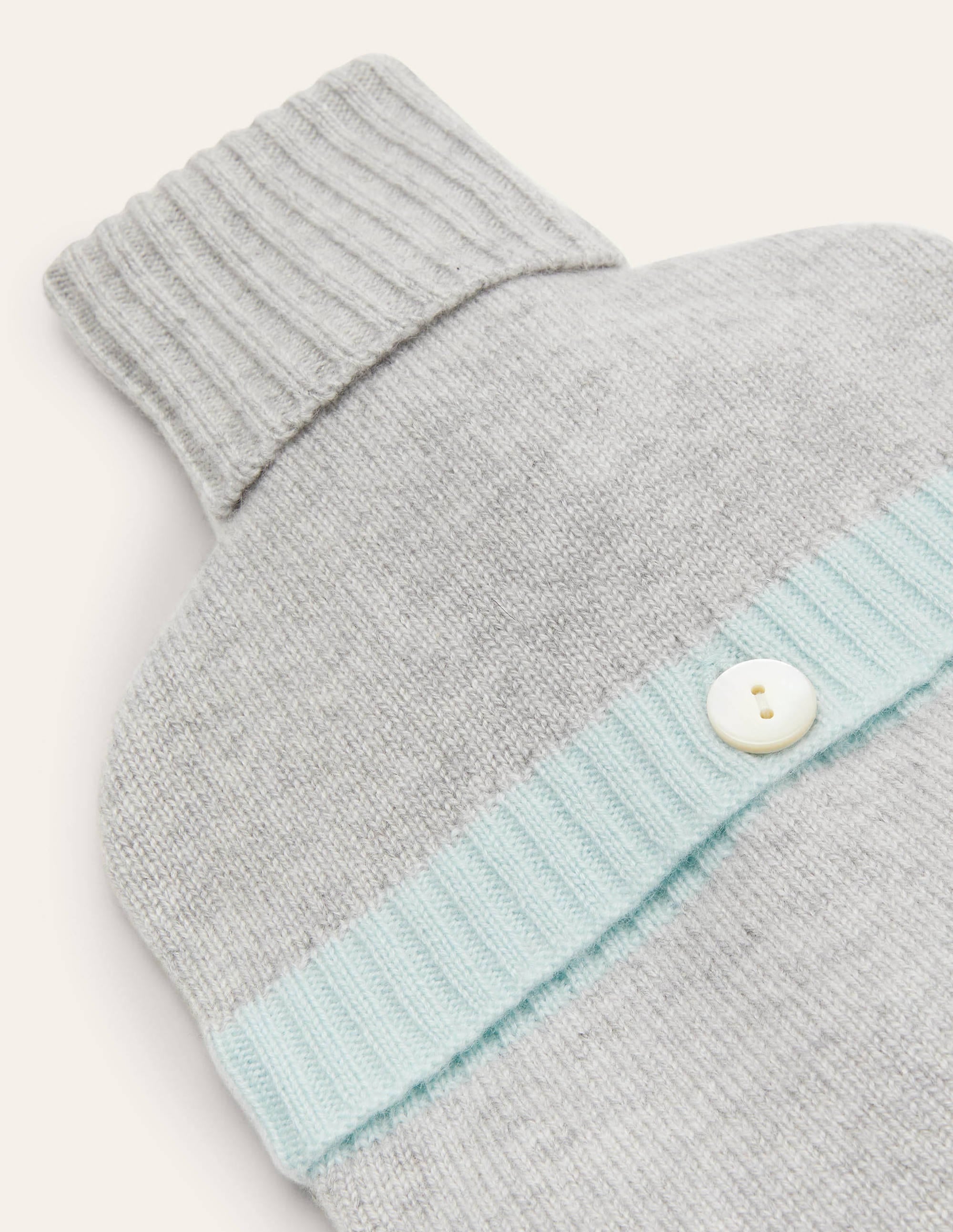 Cashmere Hot Water Bottle-Grey Marl/Fresh Water - Image 2