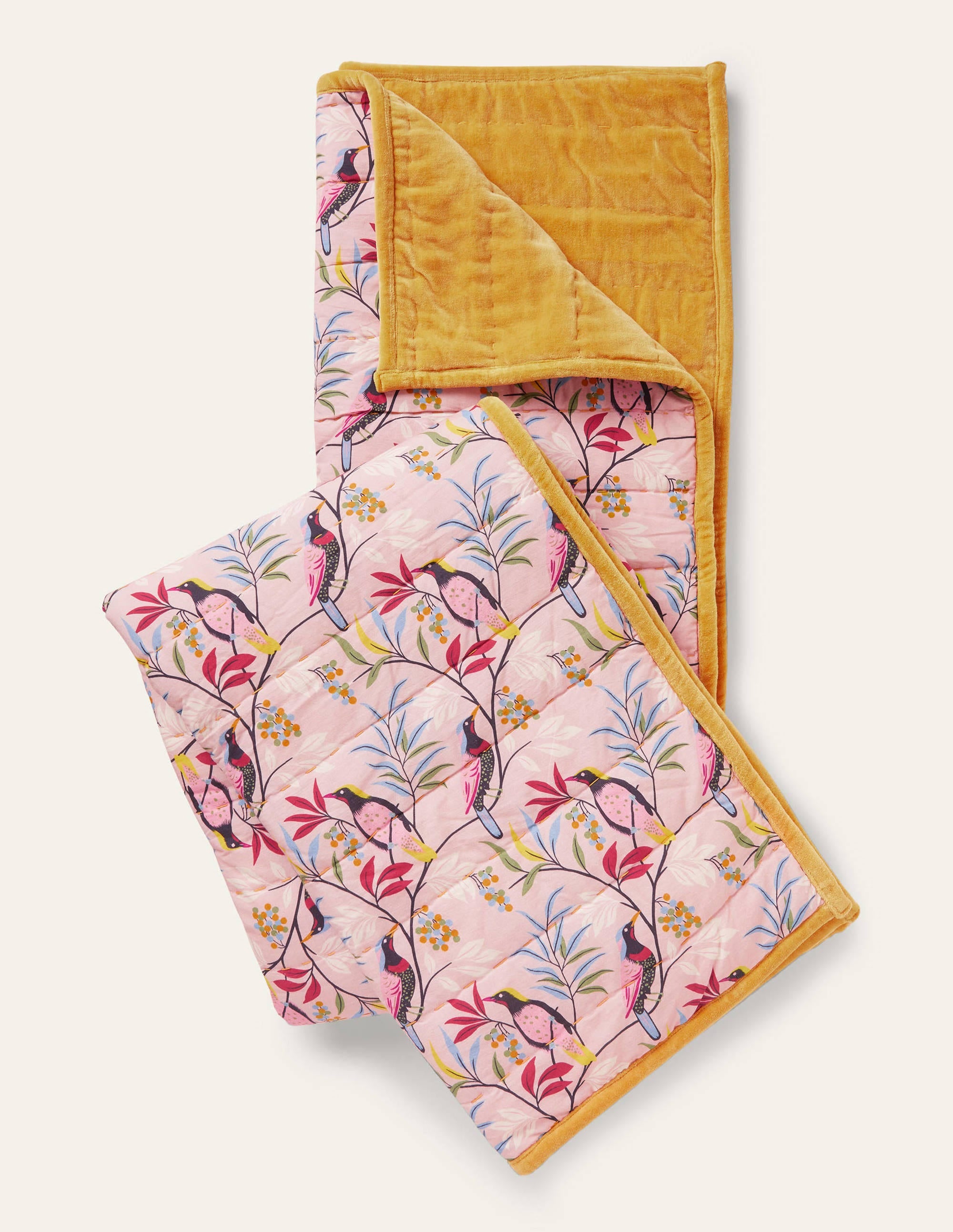 Velvet Throw-Milkshake, Berry Bird - Image 1