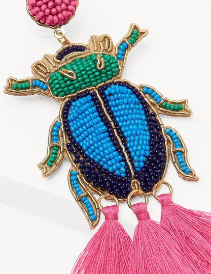 Embellished Beaded Earrings-Beetle-3