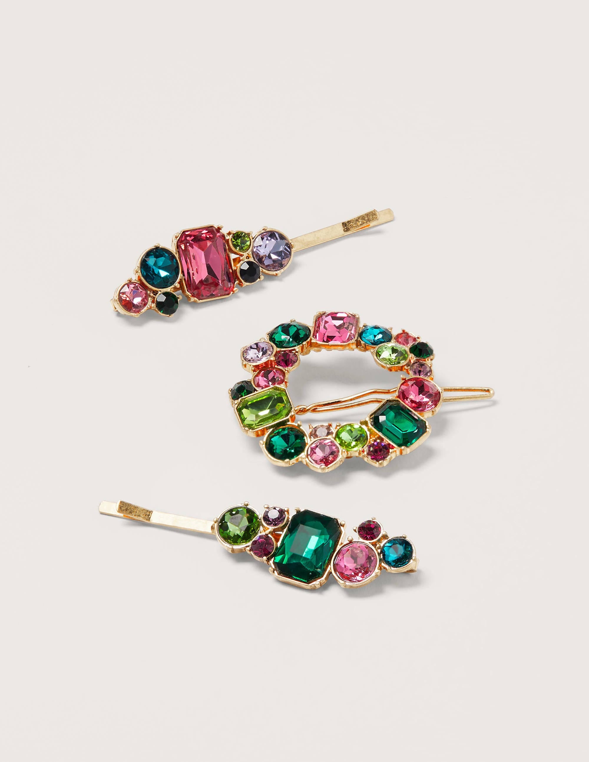 Jewelled Hair Slide Set-Multi - Image 1