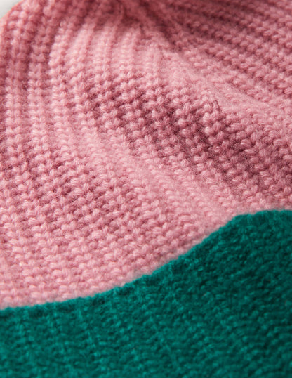 Colourblock Cashmere Hat-Wasp/Formica/Deep Forest-2