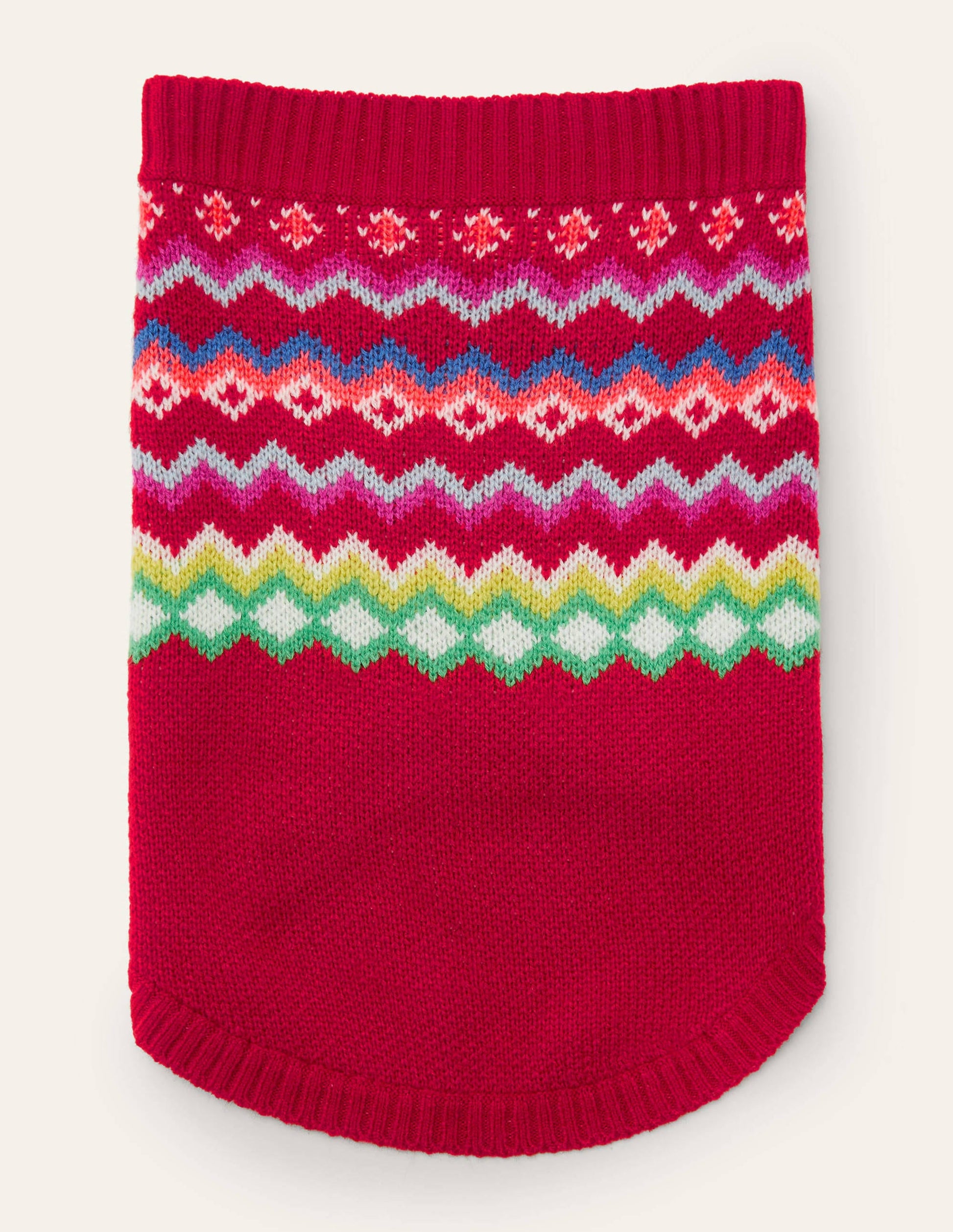 Dog Fair Isle Jumper-Rockabilly Red-2
