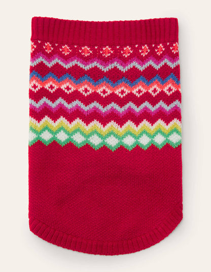 Dog Fair Isle Jumper-Rockabilly Red-2