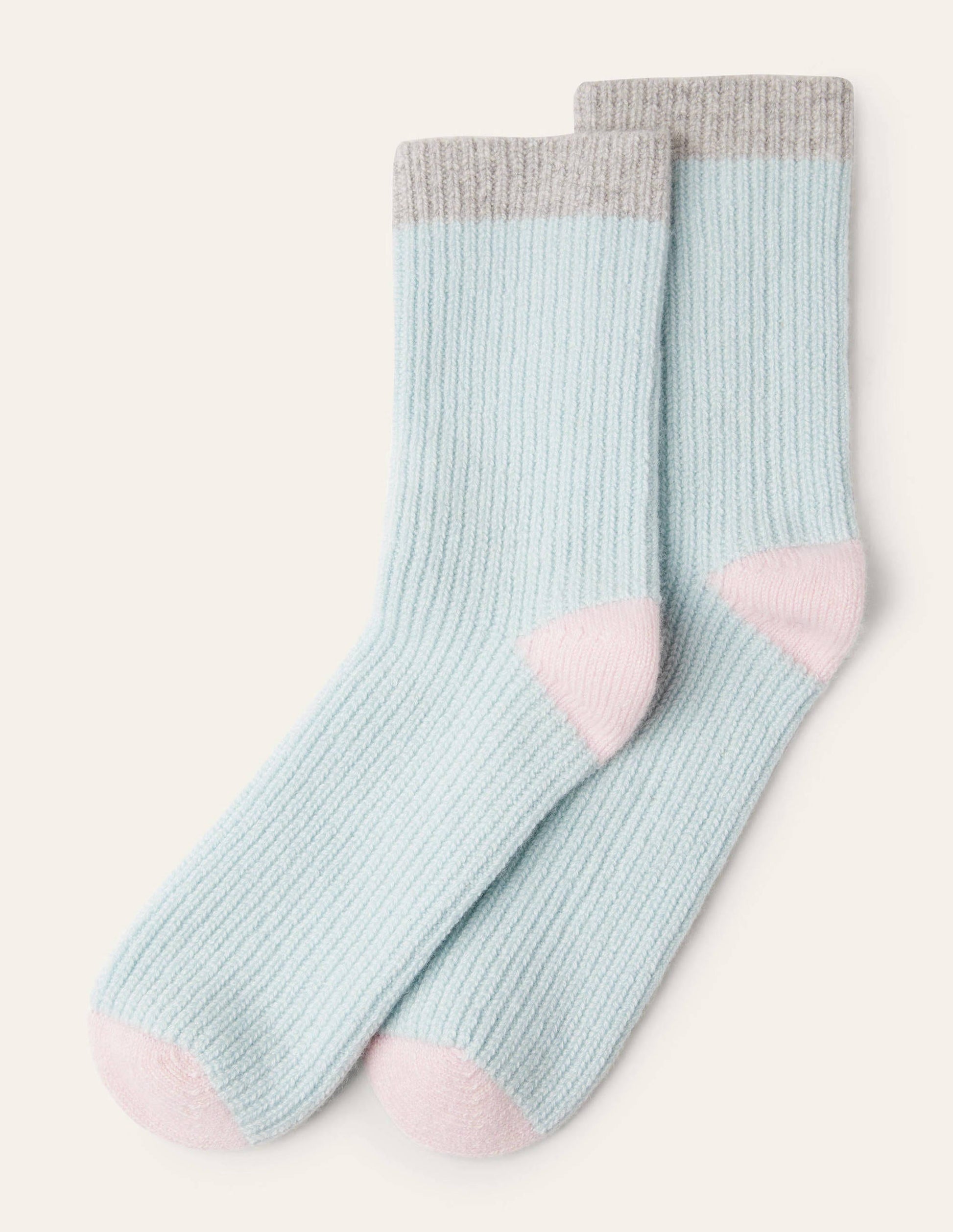 Cashmere Bed Socks-Fresh Water/Grey/Milkshake-3