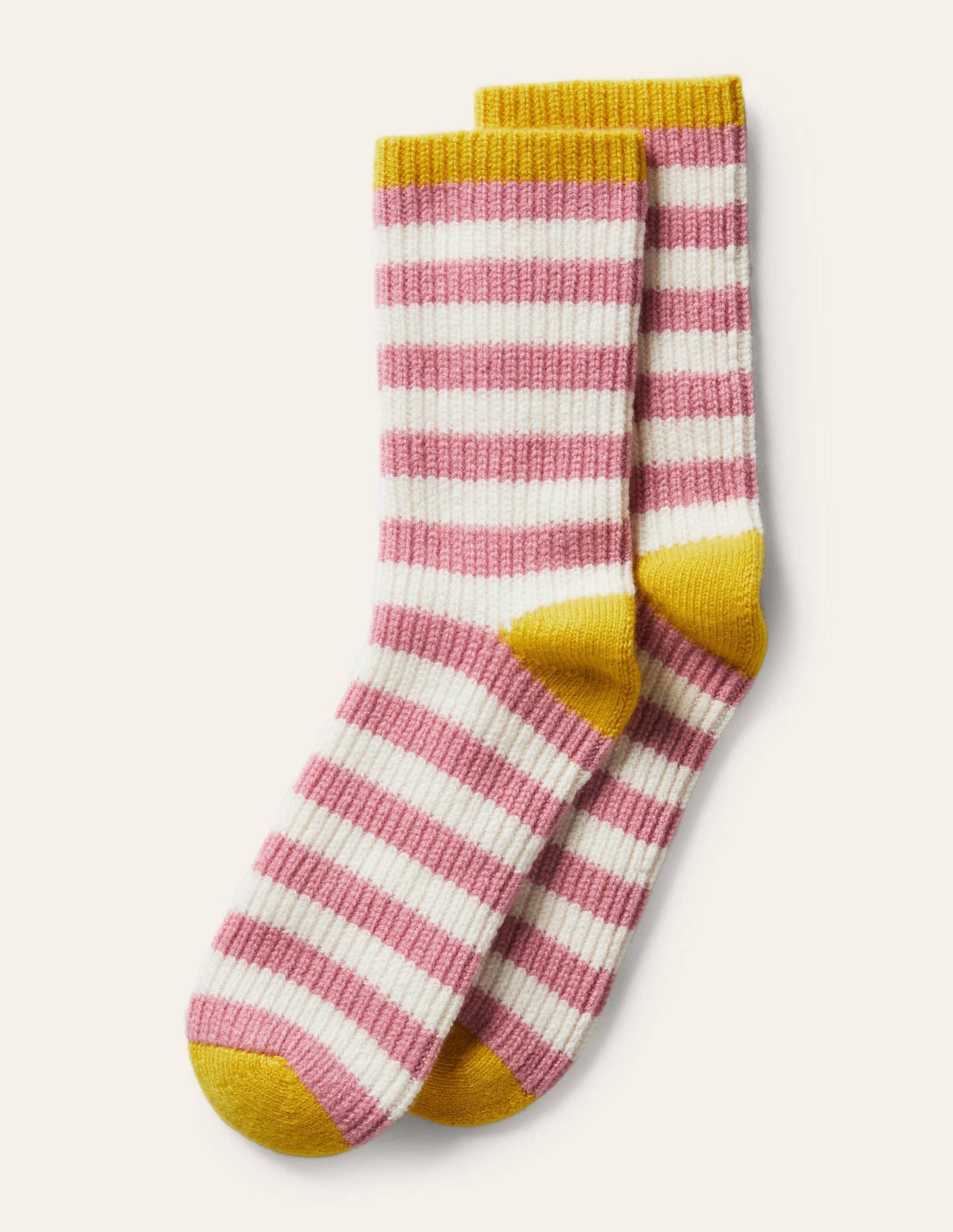 Cashmere Bed Socks-Formica Pink/Ivory/Wasp