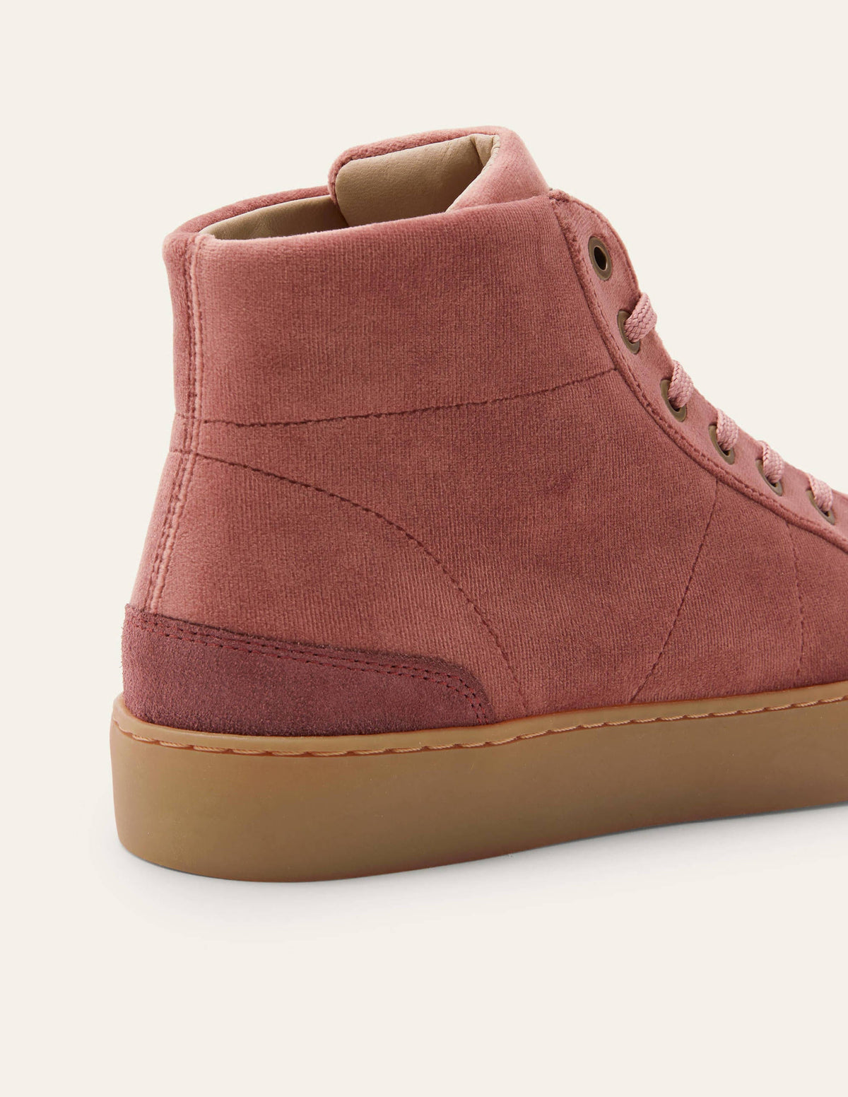 Emma Velvet High Top Trainers-Dusty Rose - Image 4
