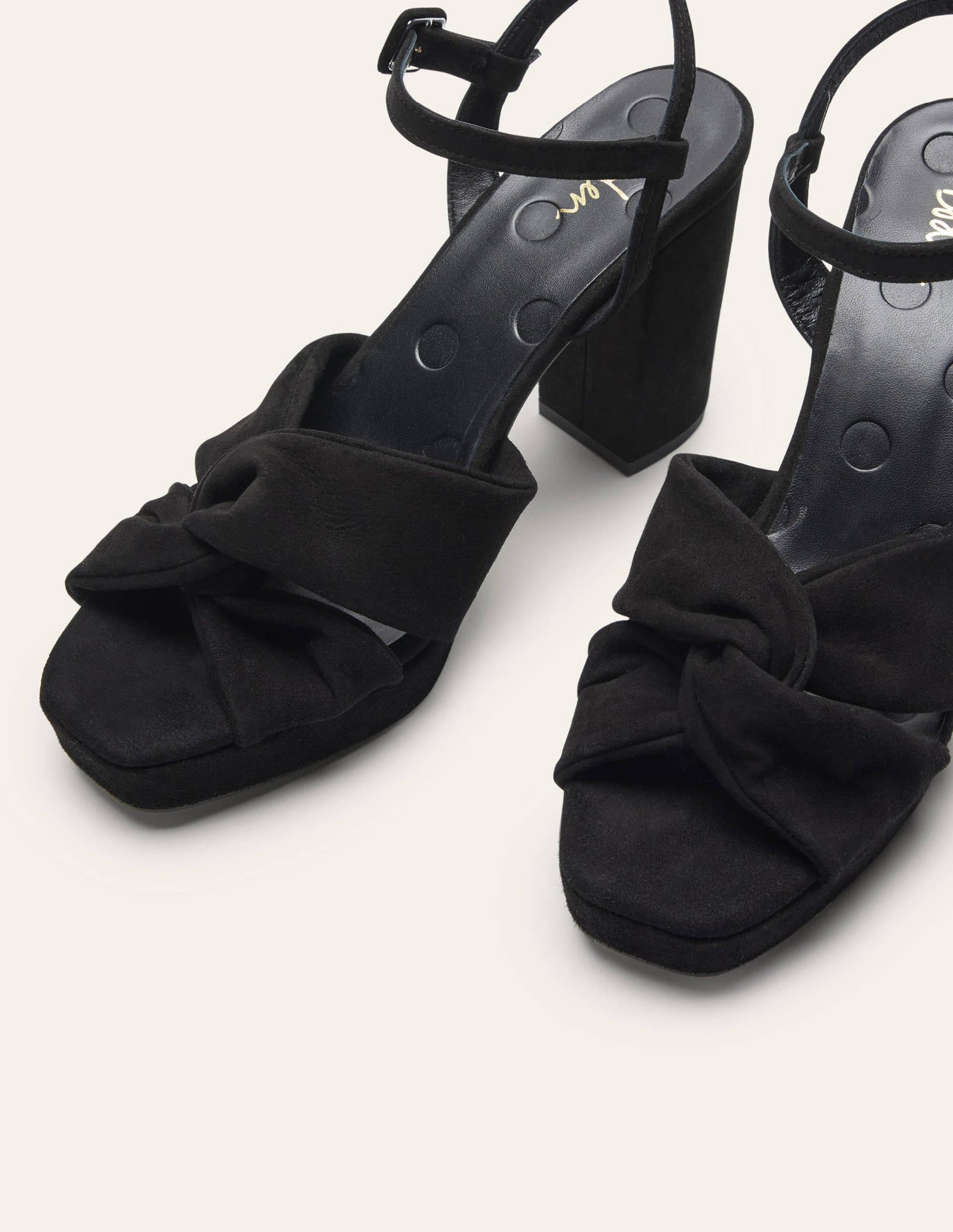Twist-Front Heeled Platforms-Black-1