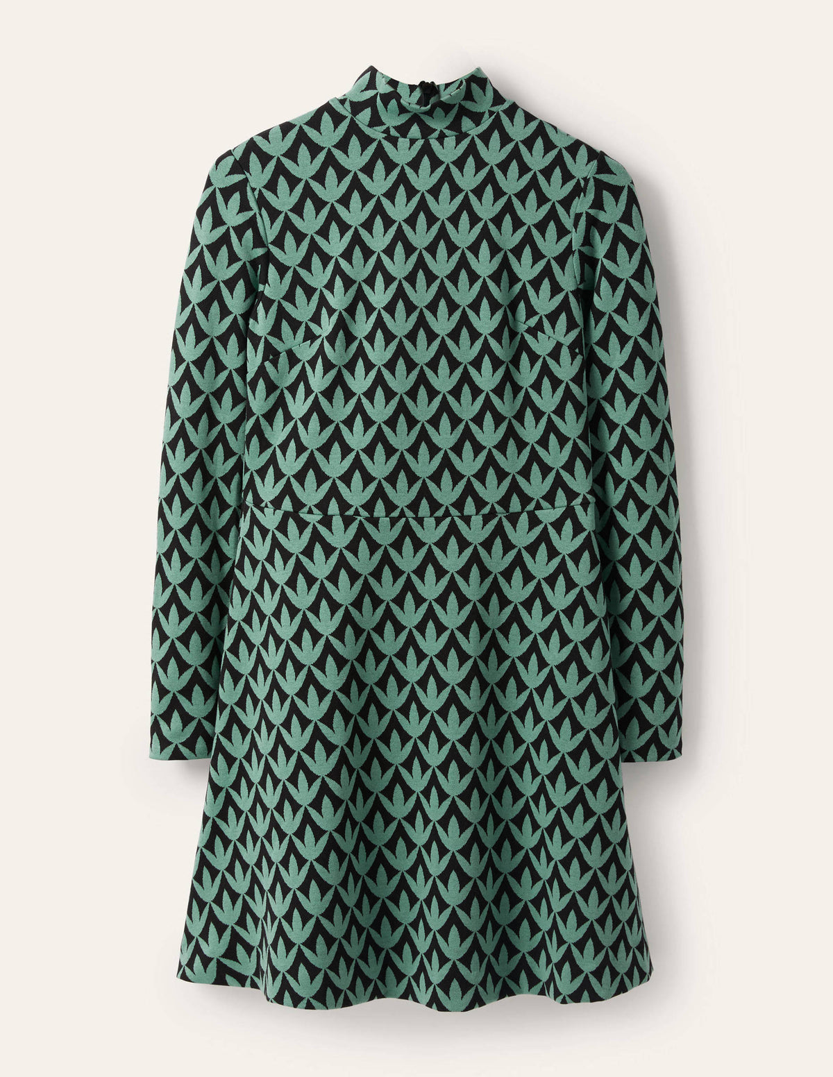 High Neck Jacquard Dress-Csarite, Petal Geo - Image 5