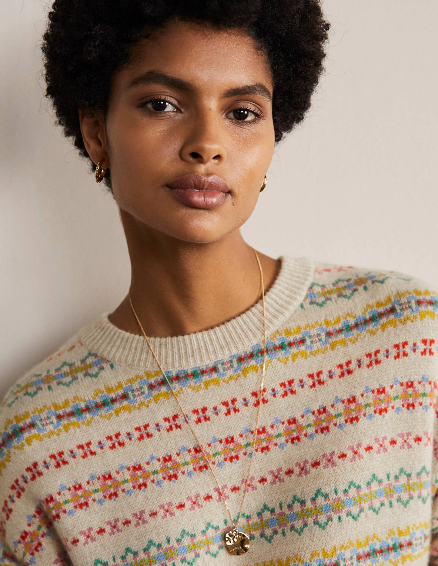 Cashmere Fair Isle Dress-Oatmeal Melange