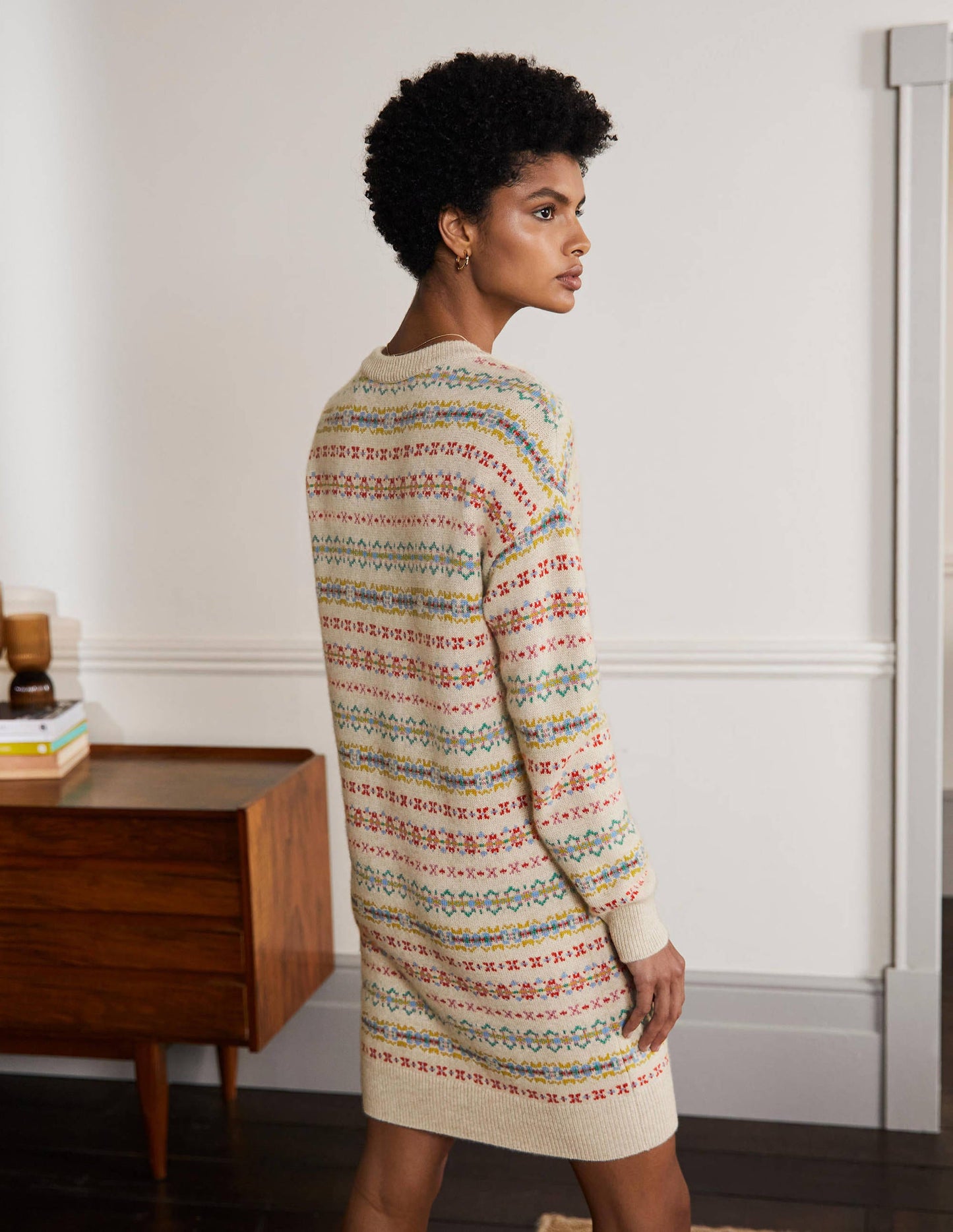 Cashmere Fair Isle Dress-Oatmeal Melange