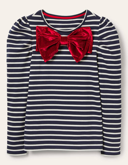 Imogen Breton-Navy/ Ivory Red Bow-6