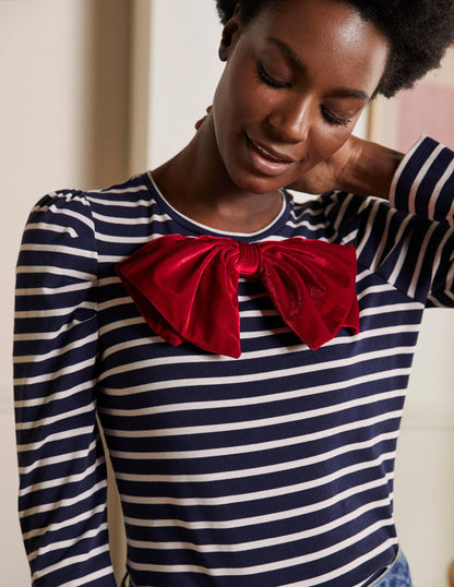 Imogen Breton-Navy/ Ivory Red Bow-2