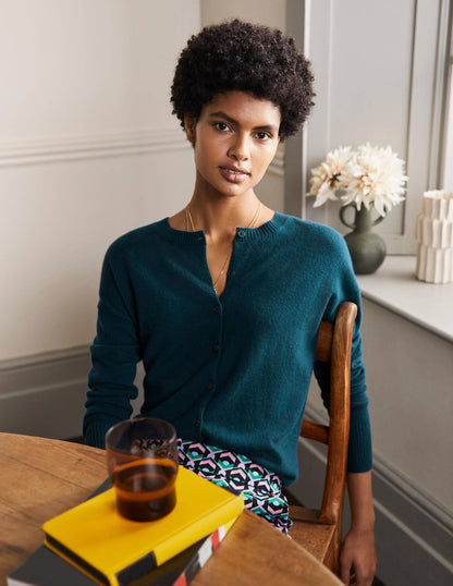 Cashmere Cardigan-Dark Teal-1