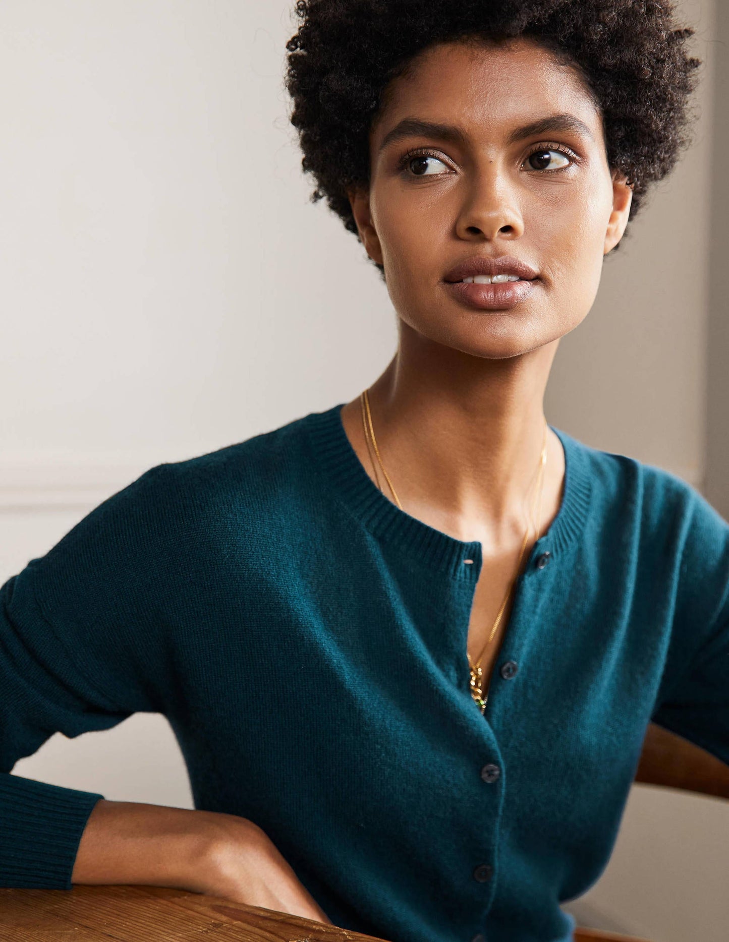 Cashmere Cardigan-Dark Teal