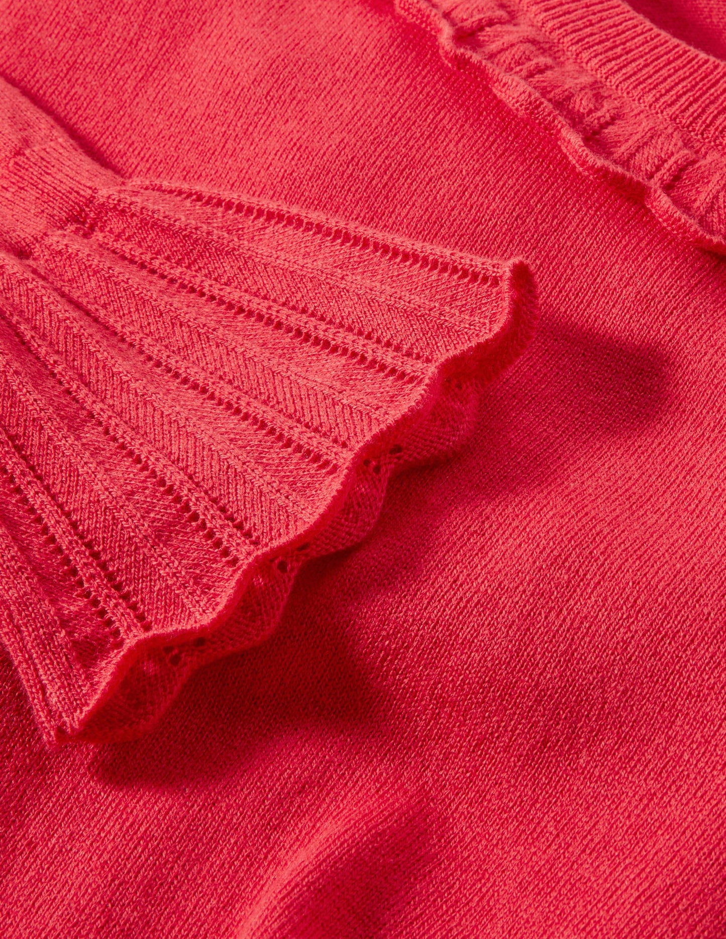 Aimee Pointelle Jumper-Bright Red