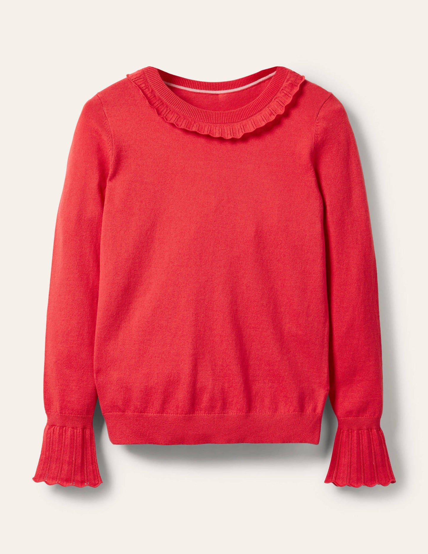 Aimee Pointelle Jumper-Bright Red