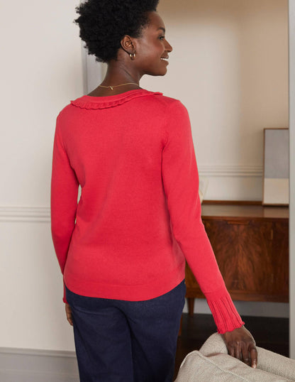 Aimee Pointelle Jumper-Bright Red-3