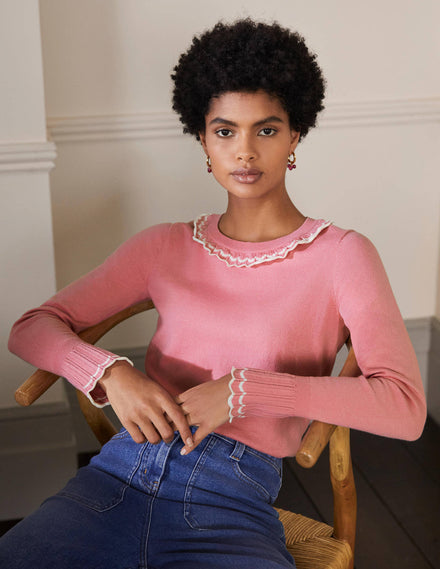 Aimee Pointelle Jumper-Formica Pink