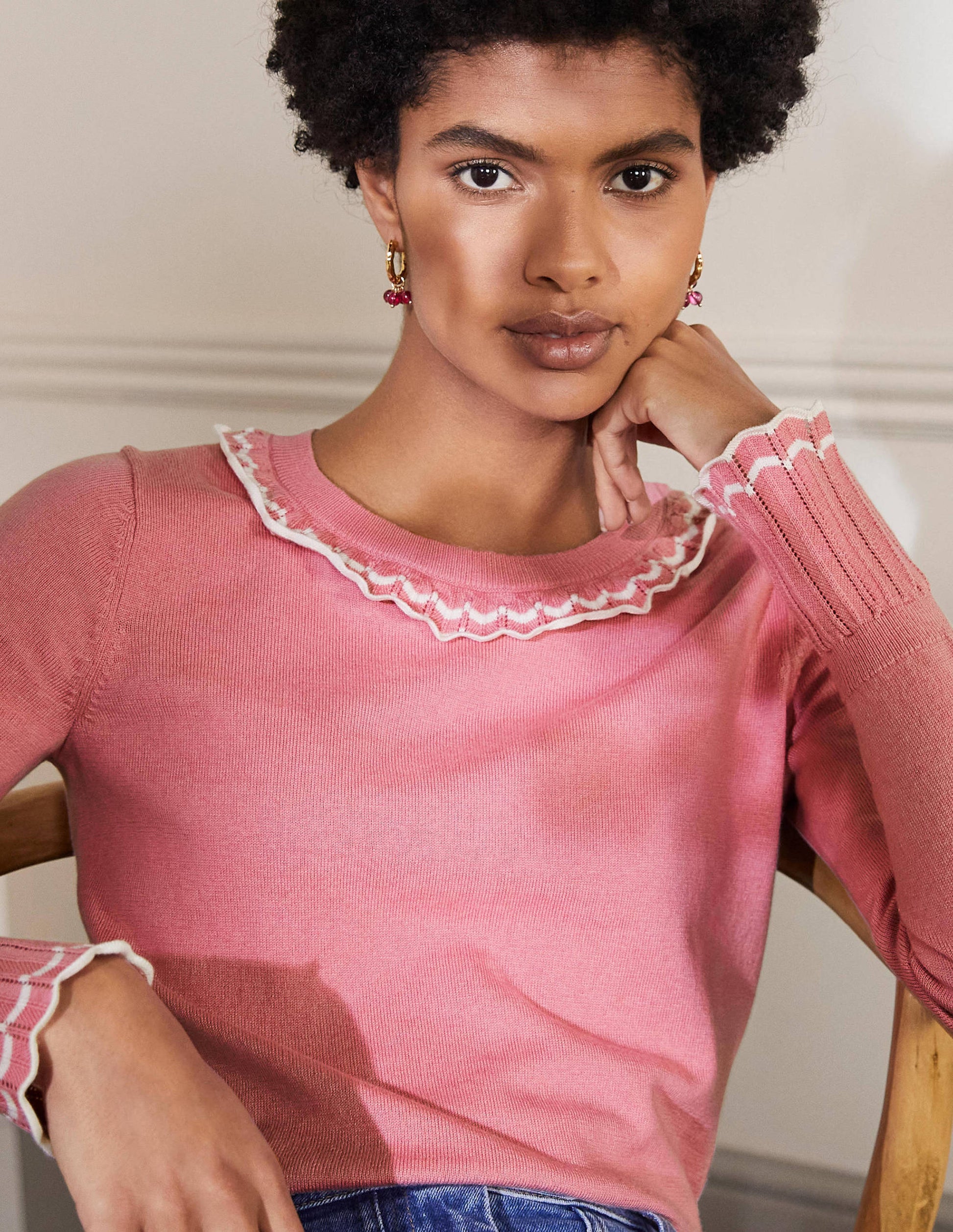 Aimee Pointelle Jumper-Formica Pink-2