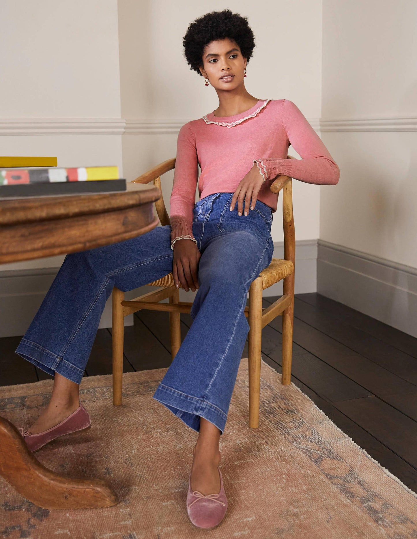 Aimee Pointelle Jumper-Formica Pink