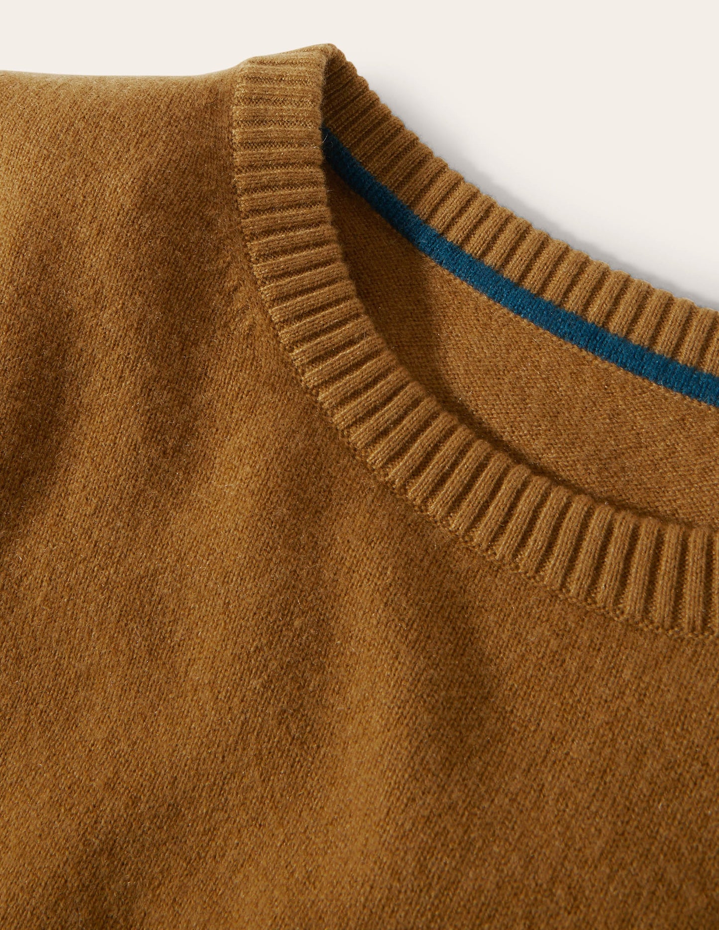 Cashmere Crew Neck Jumper-Moss Brown