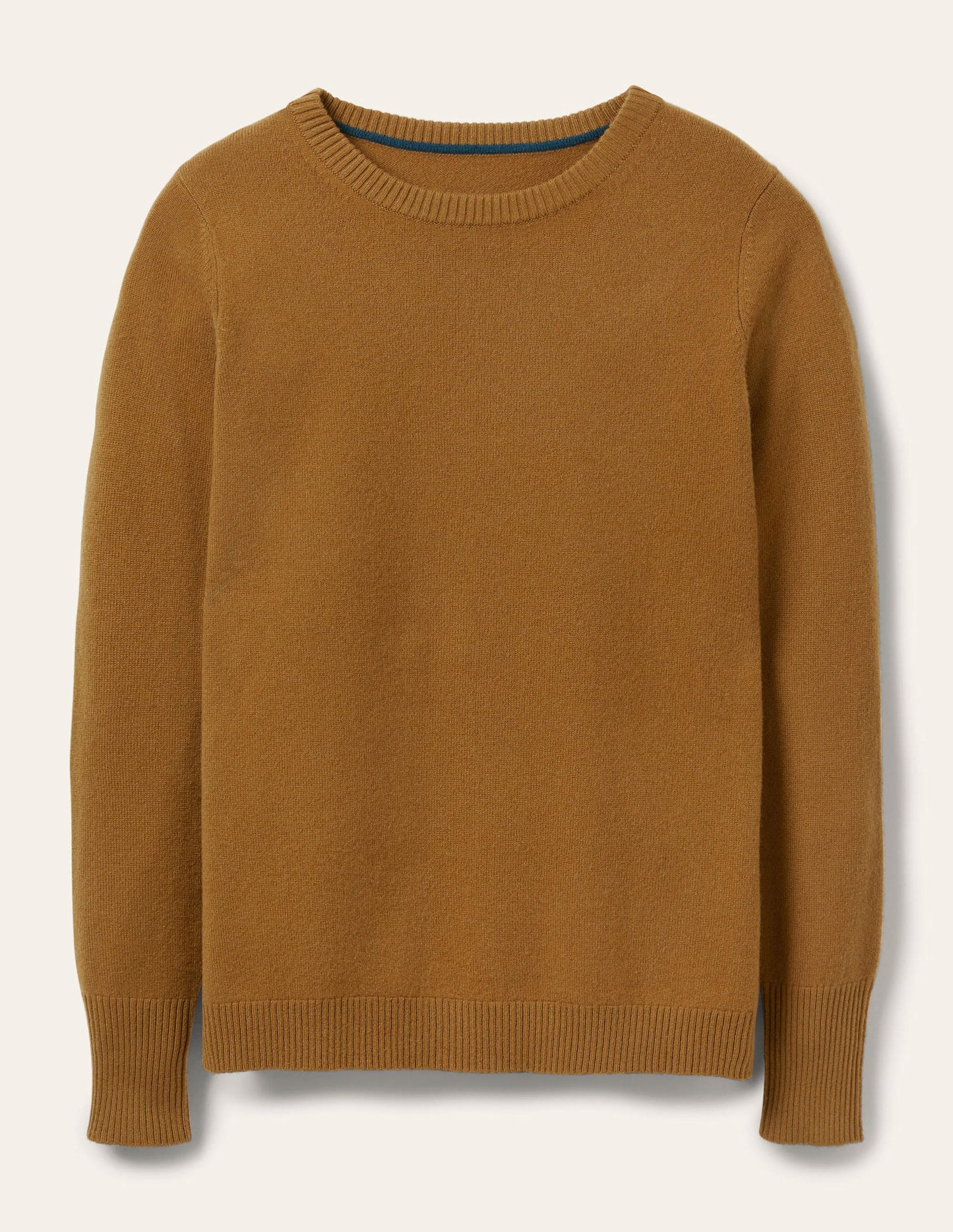 Cashmere Crew Neck Jumper-Moss Brown