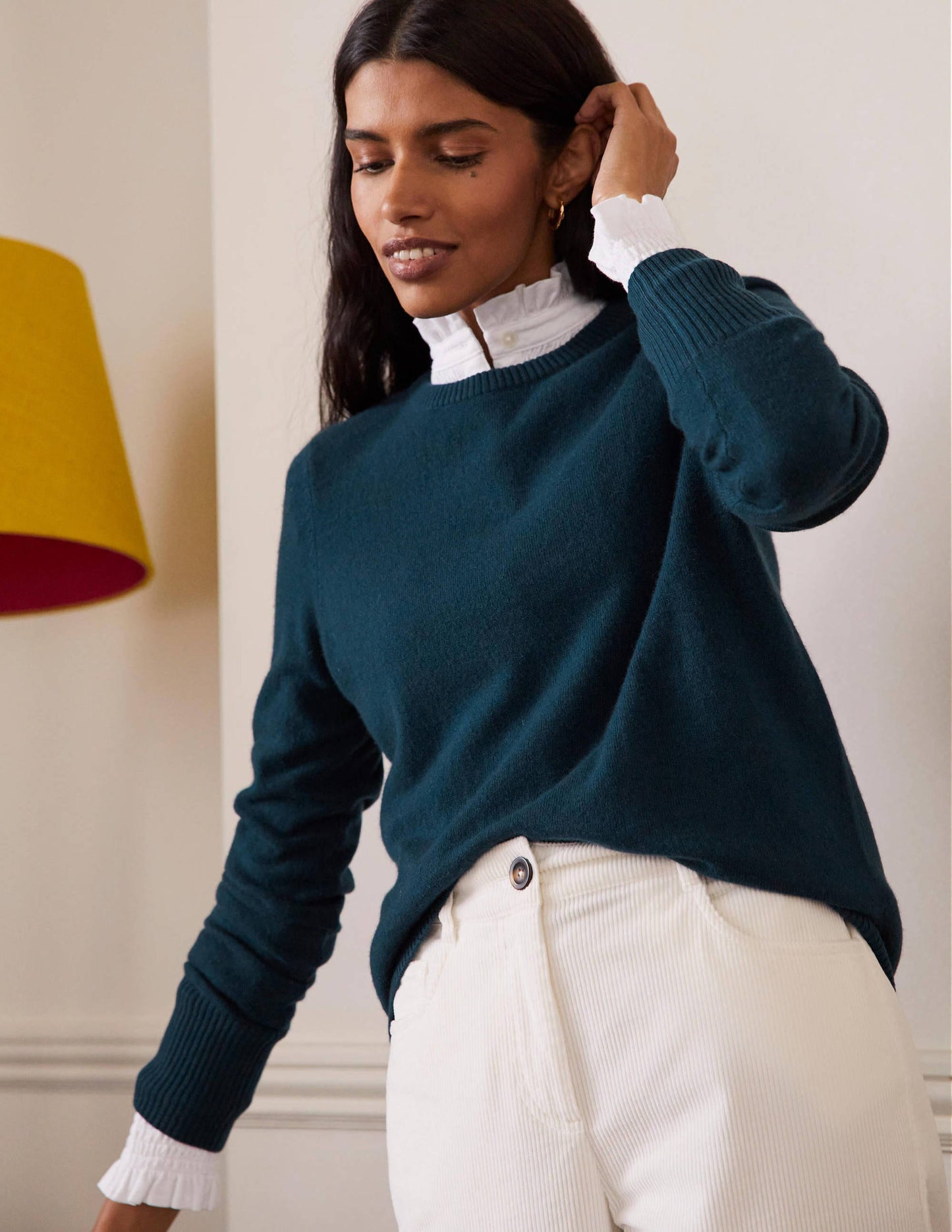 Cashmere Crew Neck Jumper-Dark Teal