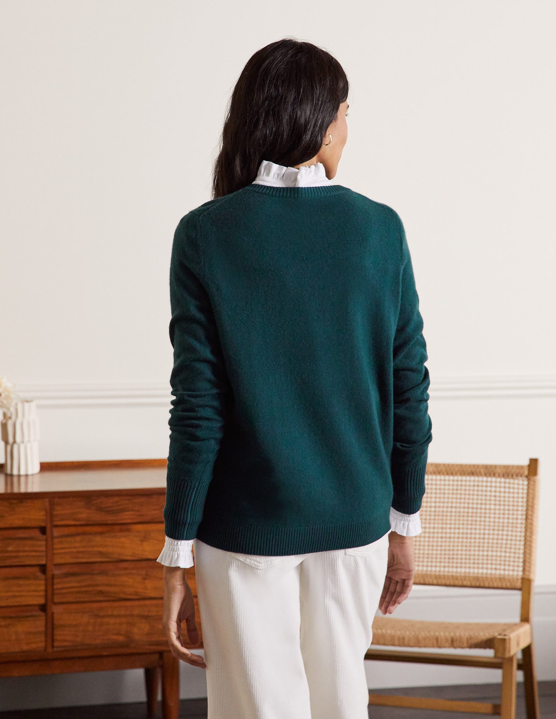 Cashmere Crew Neck Jumper-Dark Teal-3