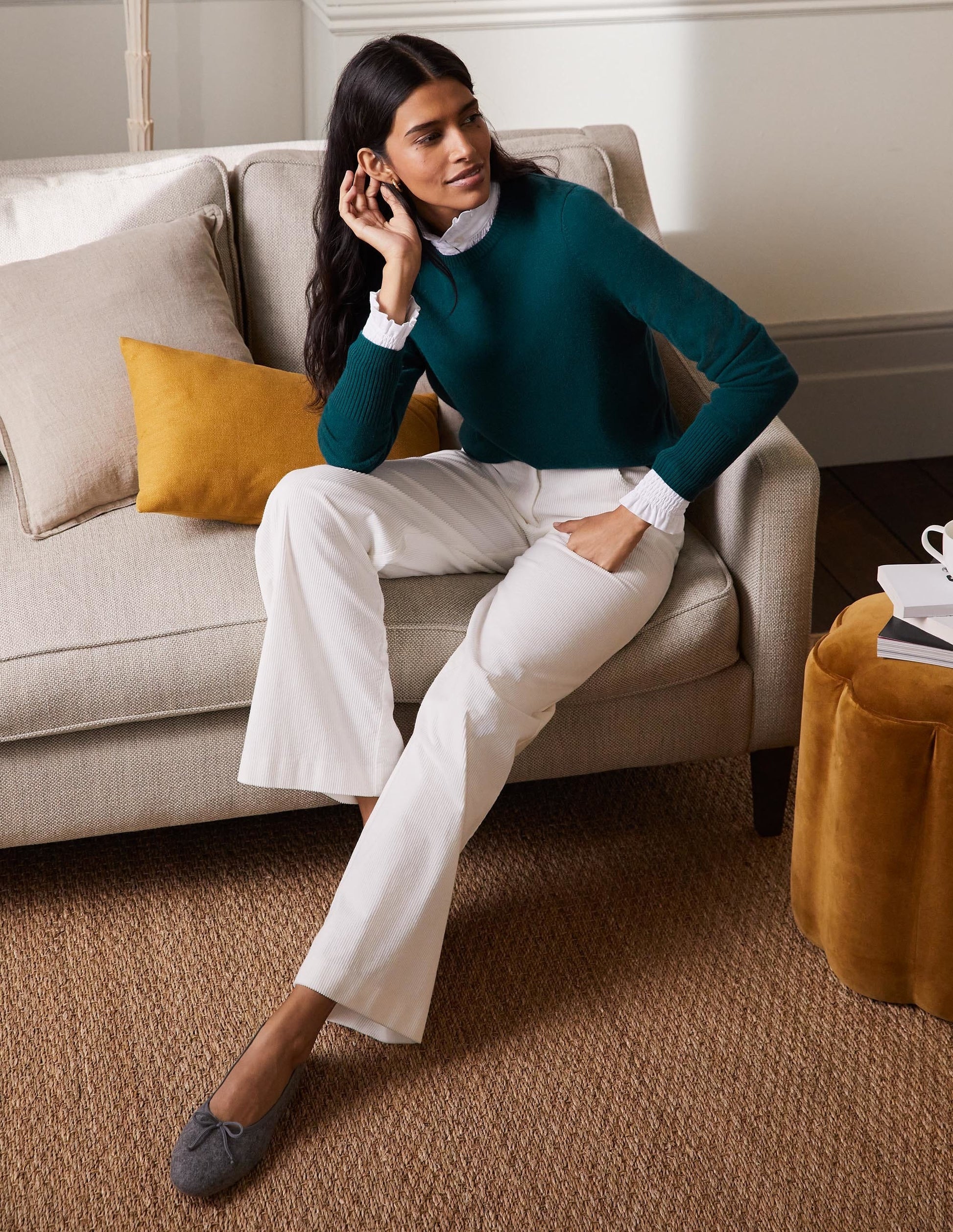 Cashmere Crew Neck Jumper-Dark Teal-4