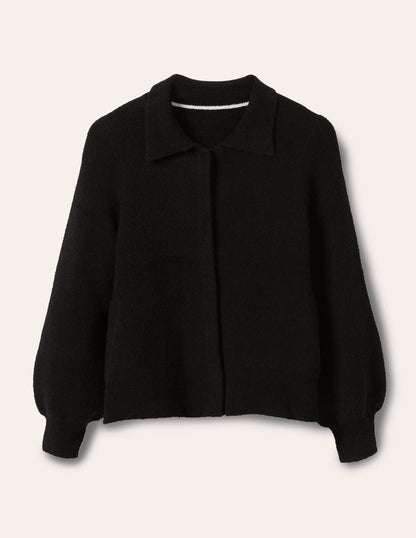 Knitted Bomber Jacket-Black-6