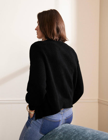 Knitted Bomber Jacket-Black-3
