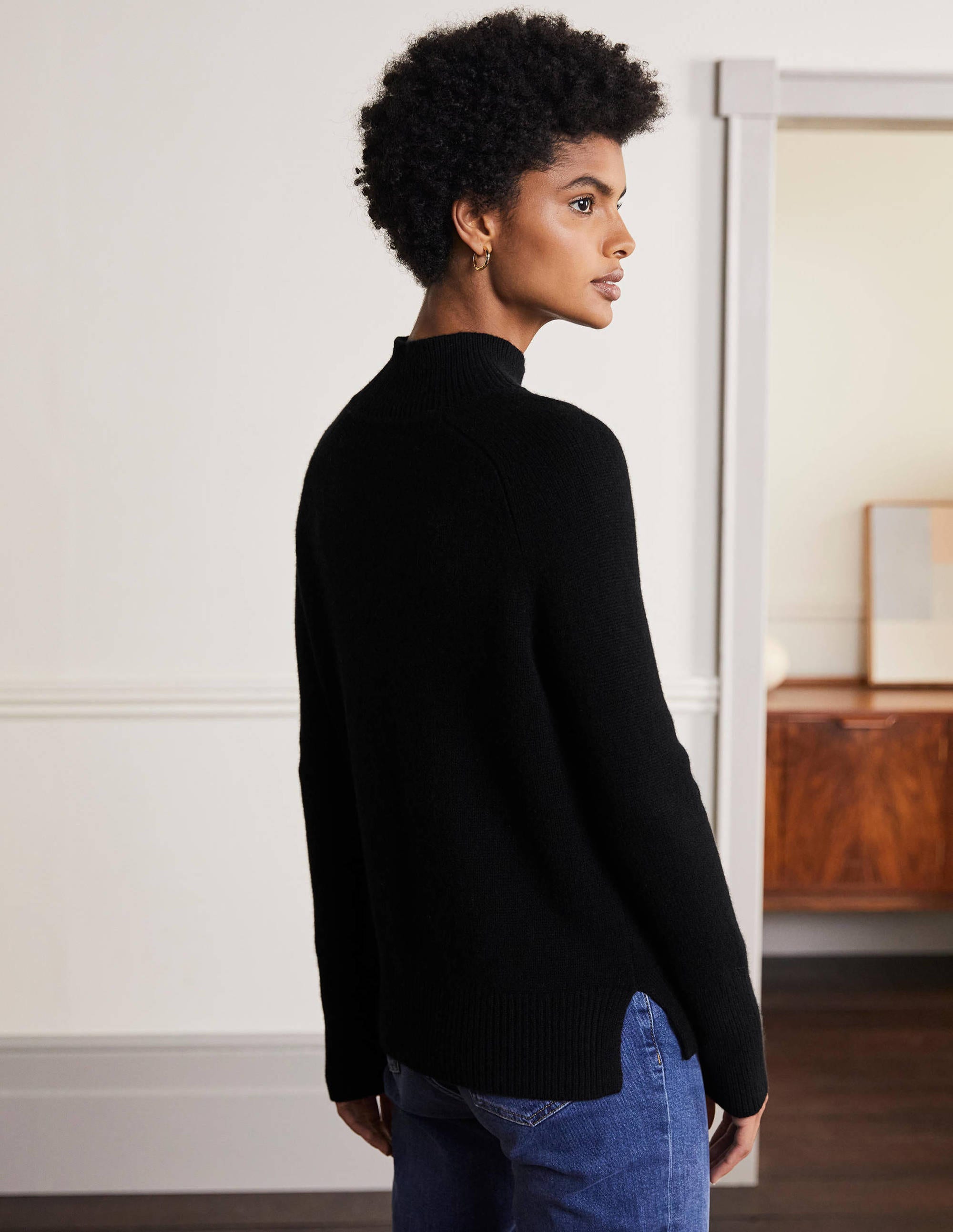 Anna Cashmere Jumper-Black - Image 3