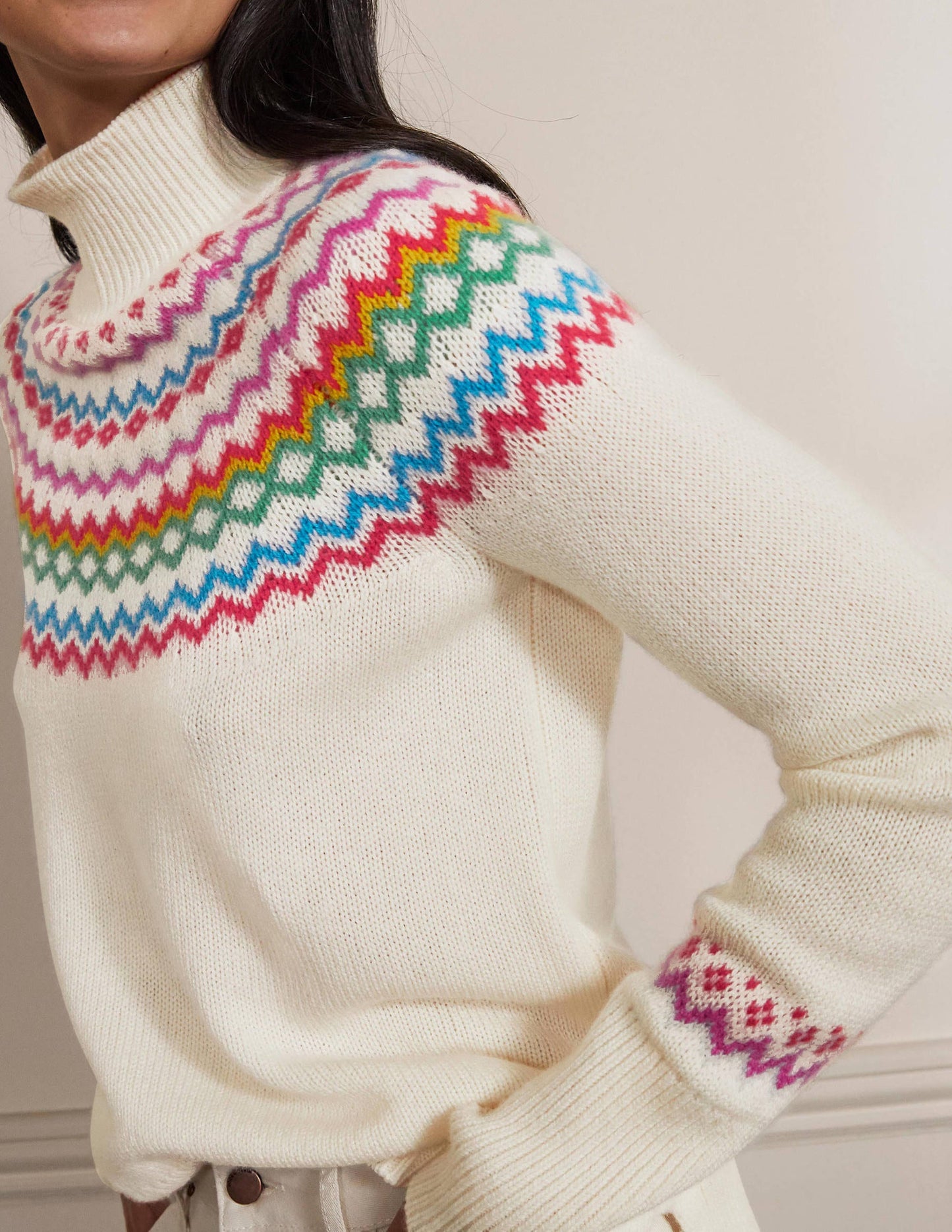 Anna Cashmere Jumper-Ivory Fair Isle