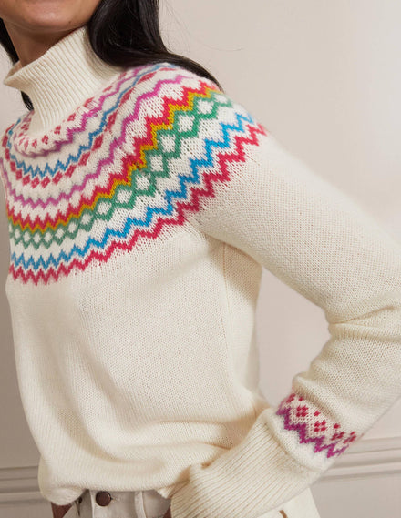 Anna Cashmere Jumper-Ivory Fair Isle