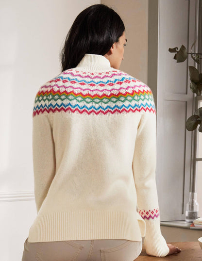 Anna Cashmere Jumper-Ivory Fair Isle-3