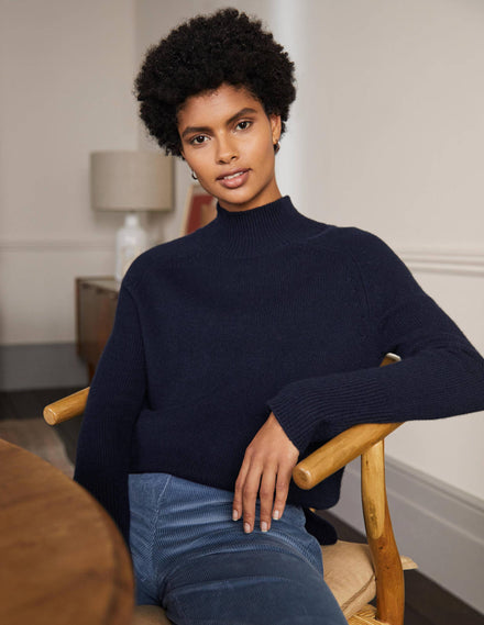 Anna Cashmere Jumper-Navy