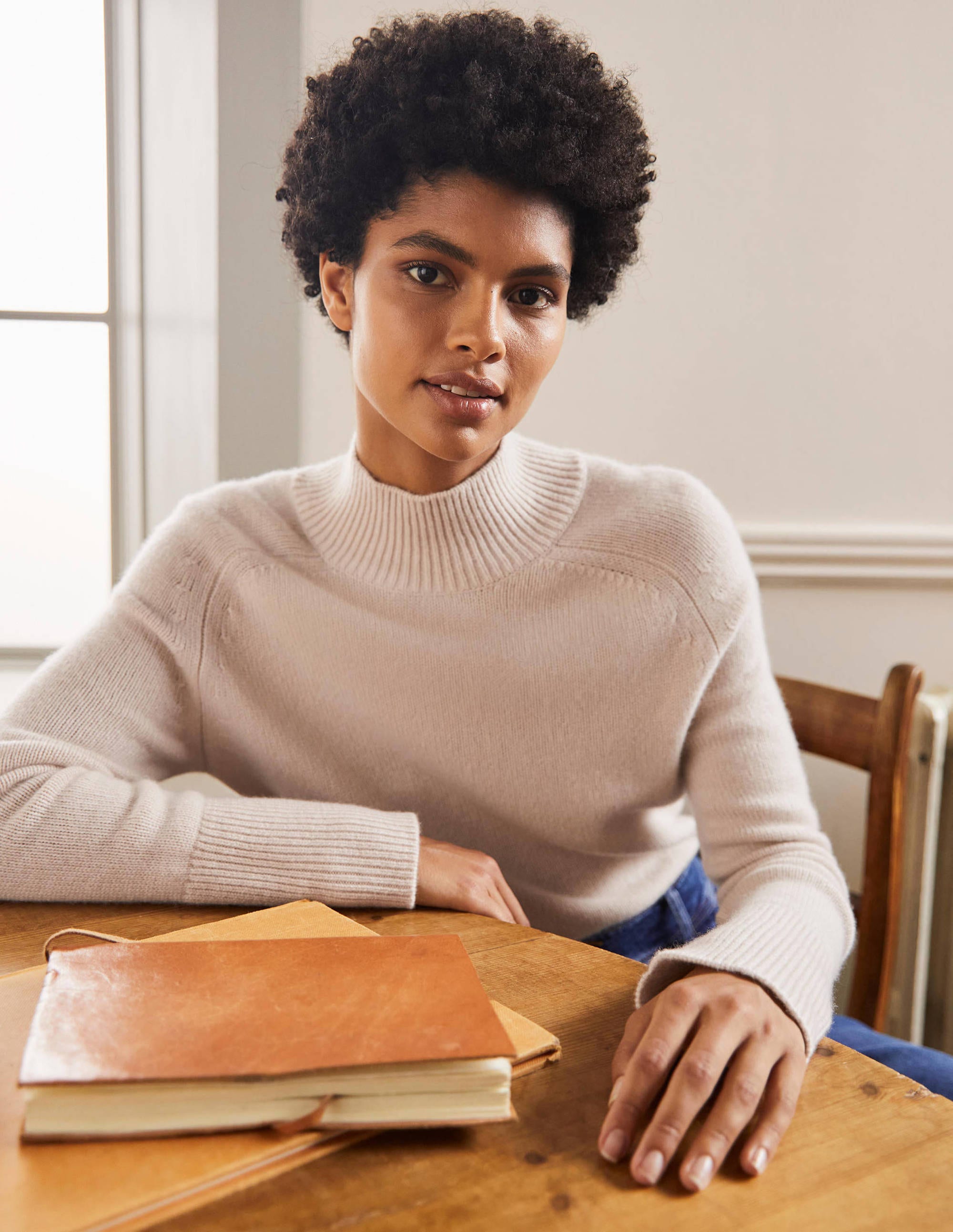 Anna Cashmere Jumper-Warm Ivory - Image 1