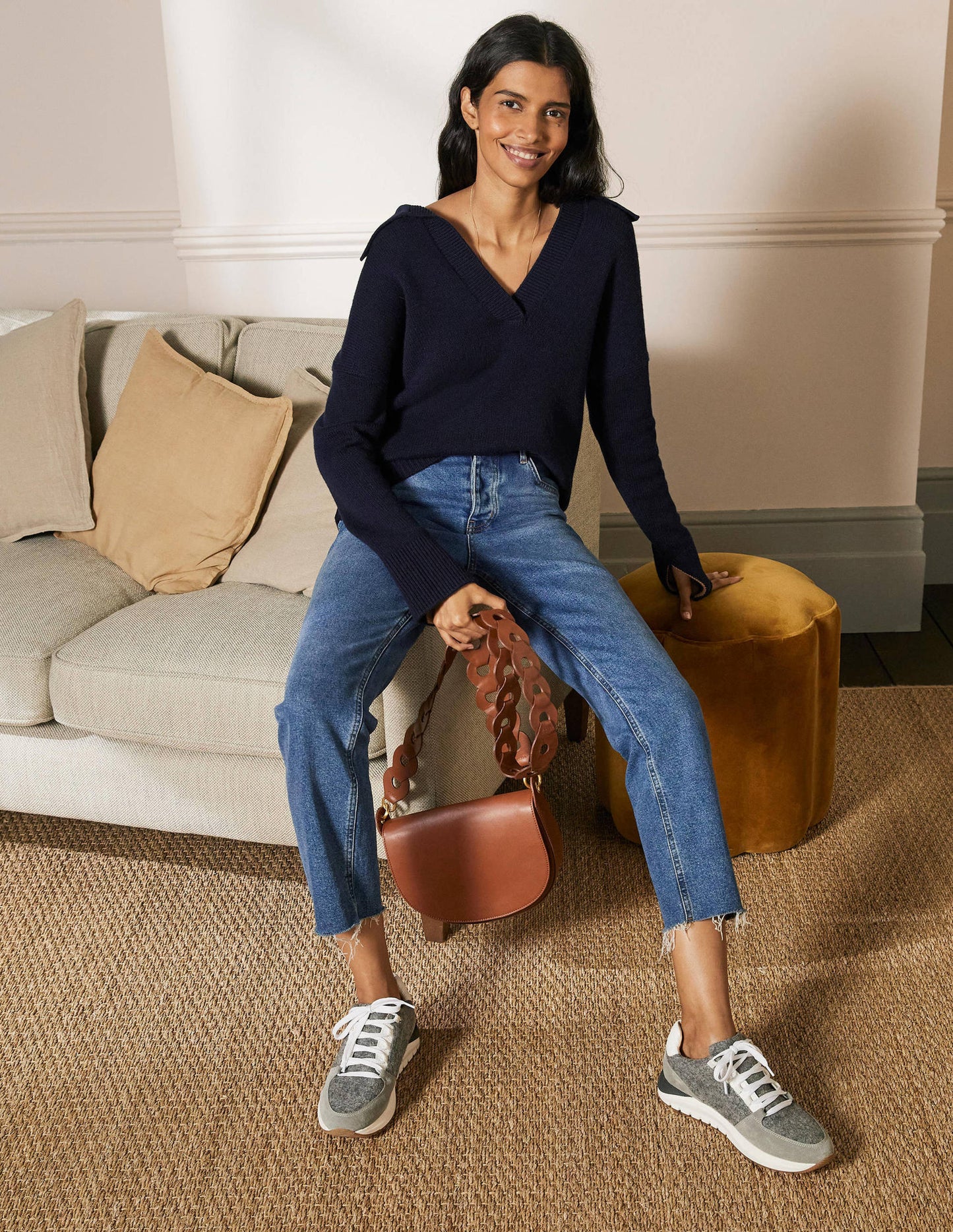 Cathryn Cashmere Jumper-Navy