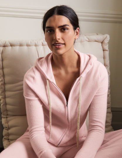 Cashmere Zip-up Hoodie-Morganite Milkshake-5