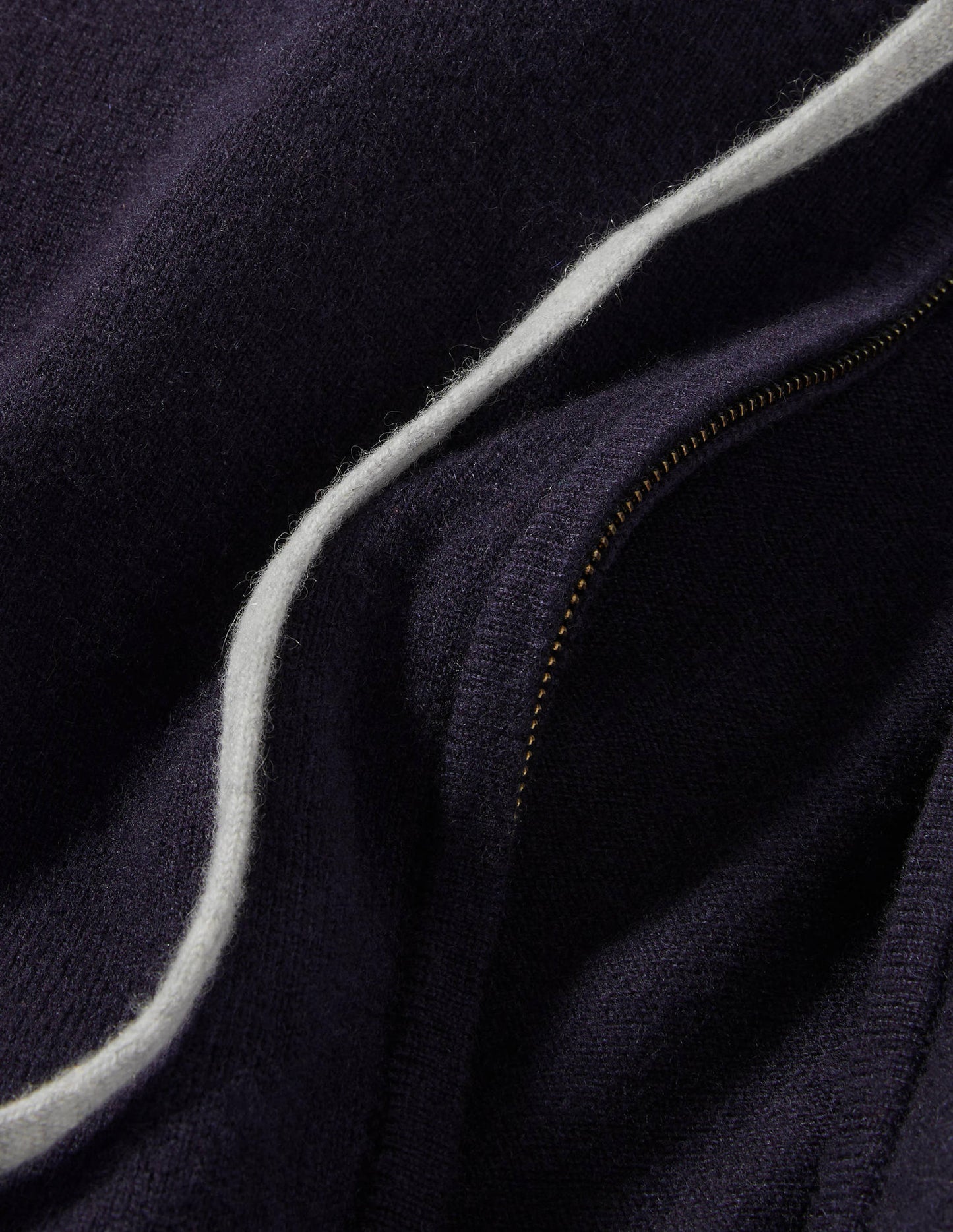 Cashmere Zip-up Hoodie-Navy