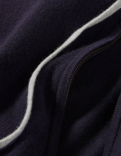 Cashmere Zip-up Hoodie-Navy-6