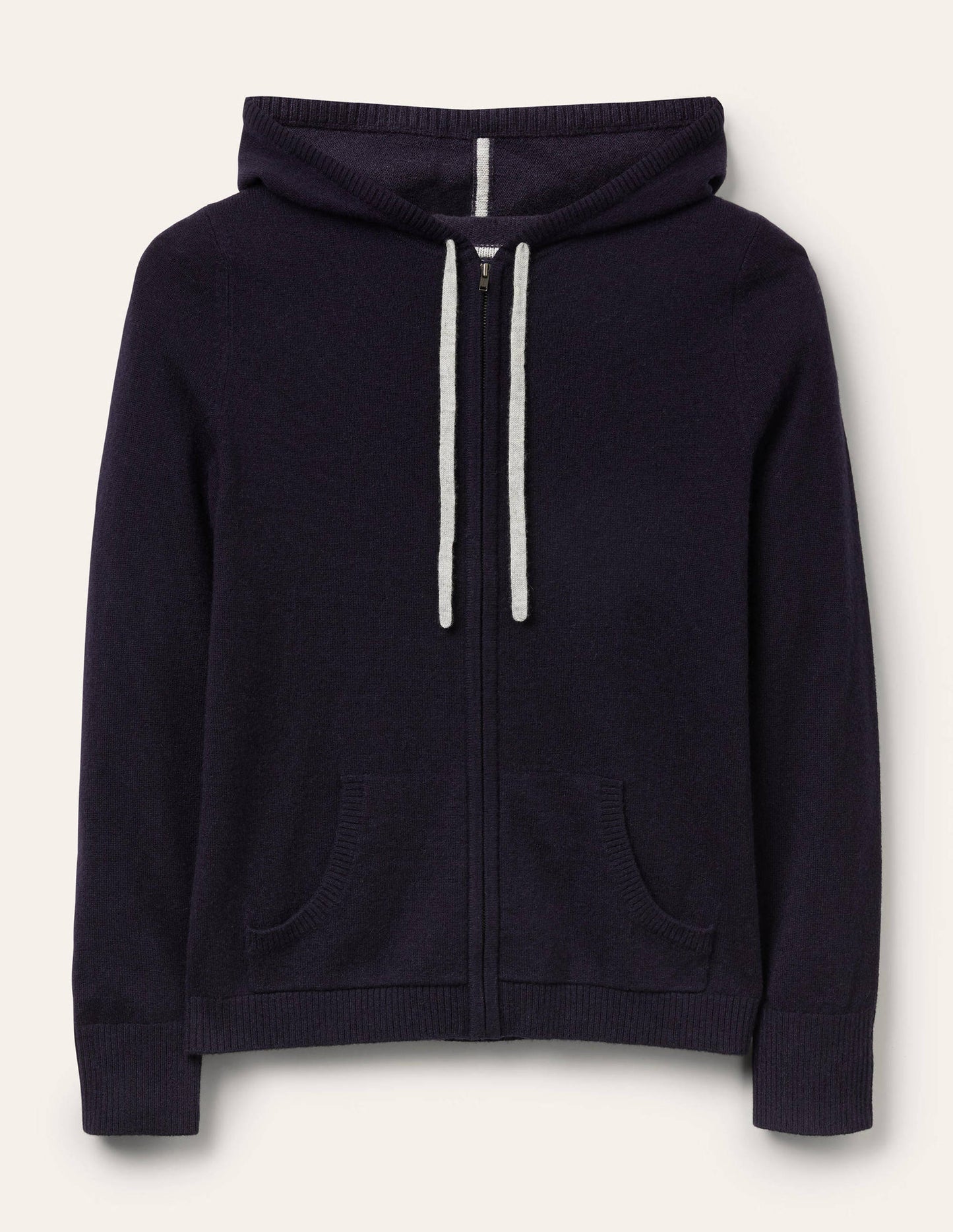 Cashmere Zip-up Hoodie-Navy