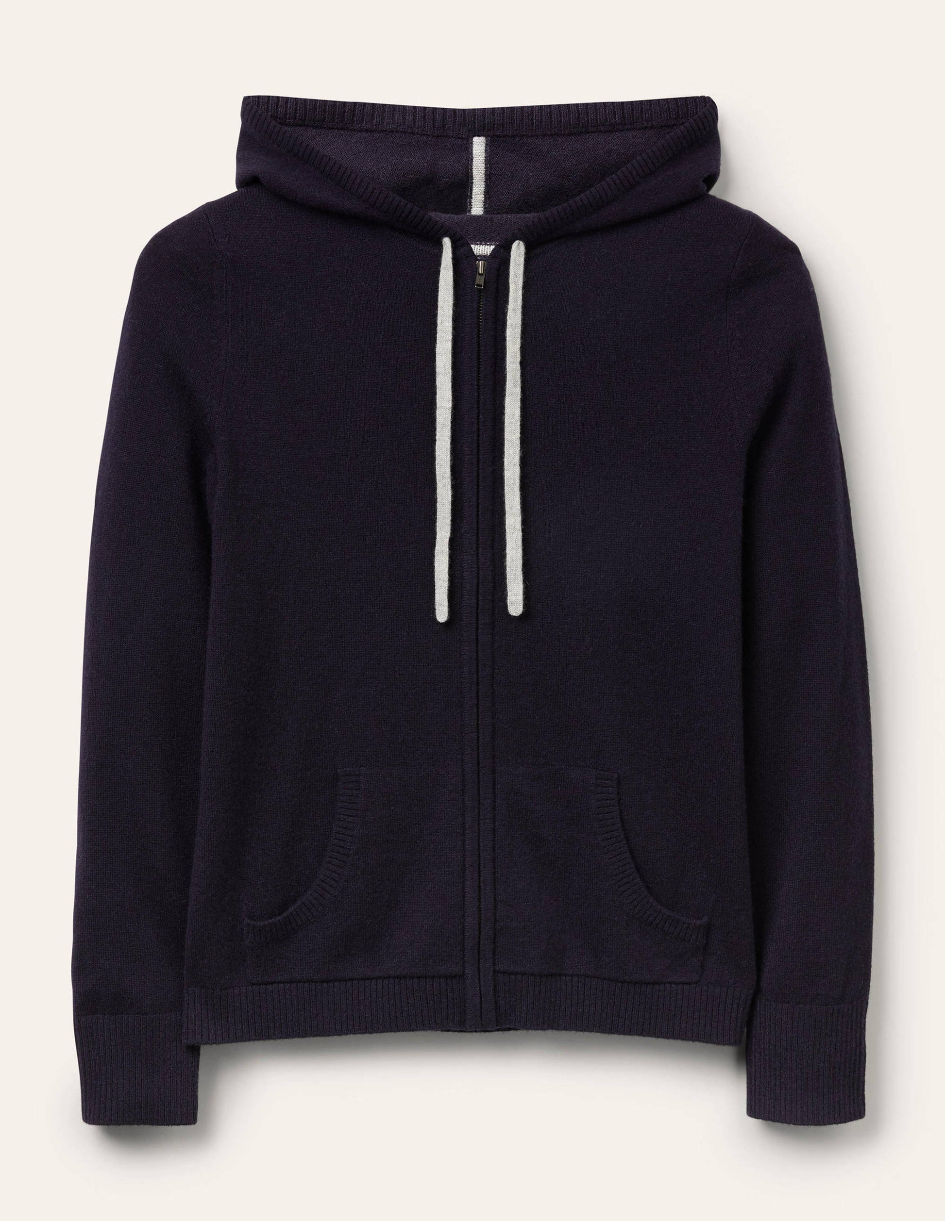 Cashmere Zip-up Hoodie-Navy-7