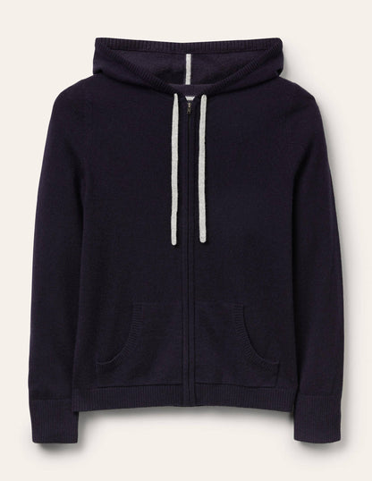 Cashmere Zip-up Hoodie-Navy-7