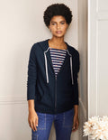 Cashmere Zip-up Hoodie-Navy
