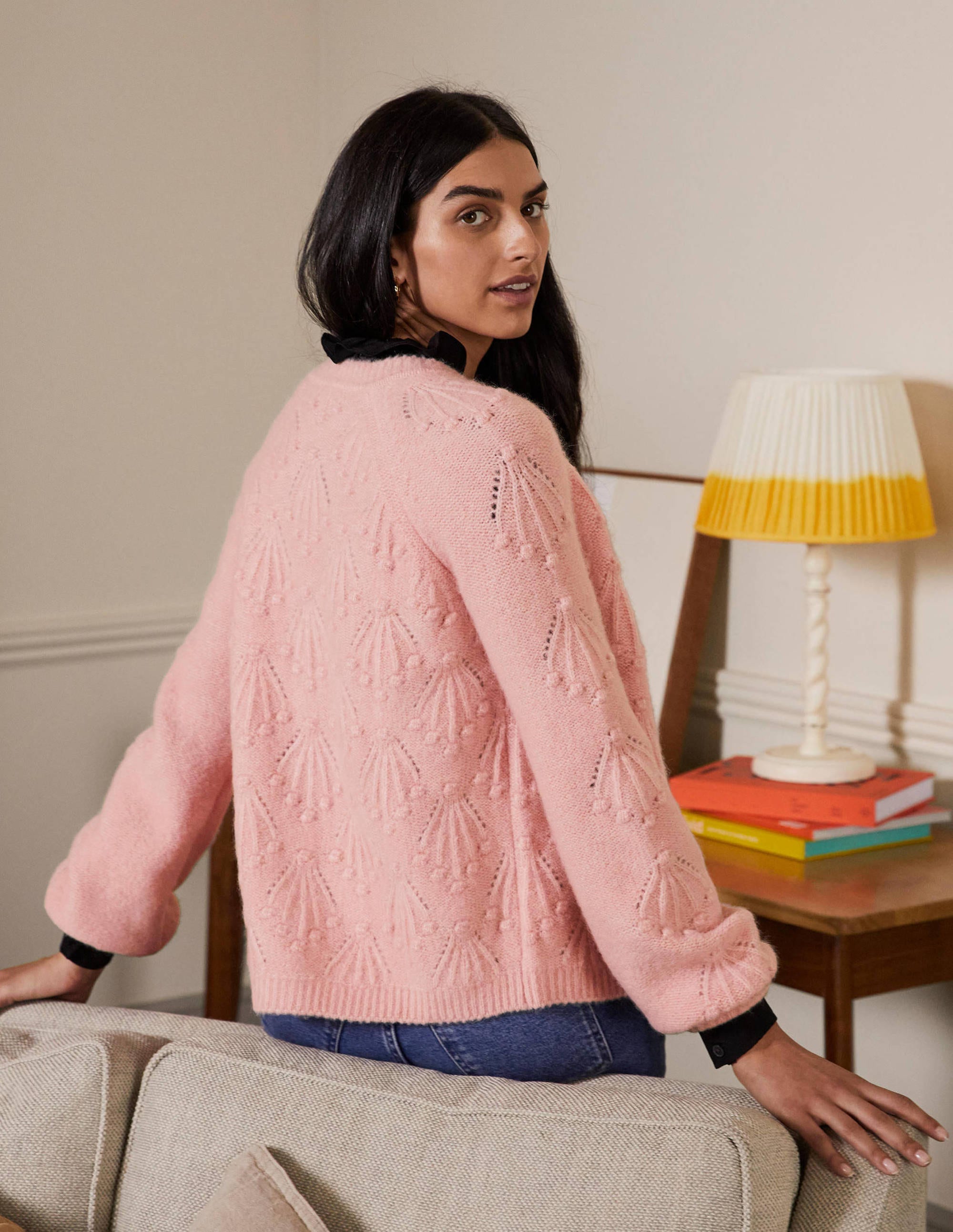 Relaxed Cable Cardigan-Milkshake - Image 3