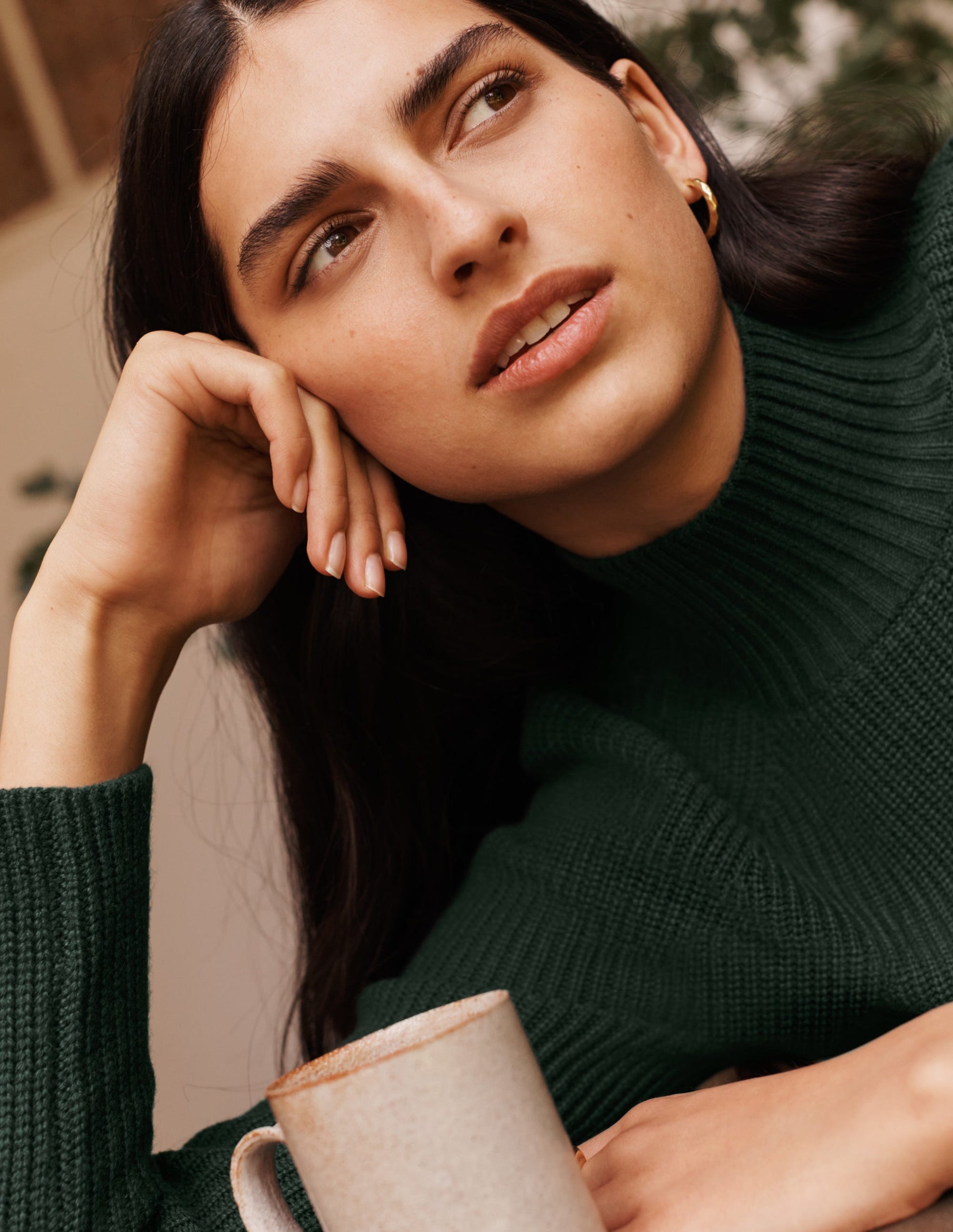 Mia Ribbed High Neck Jumper-Midnight Garden-6