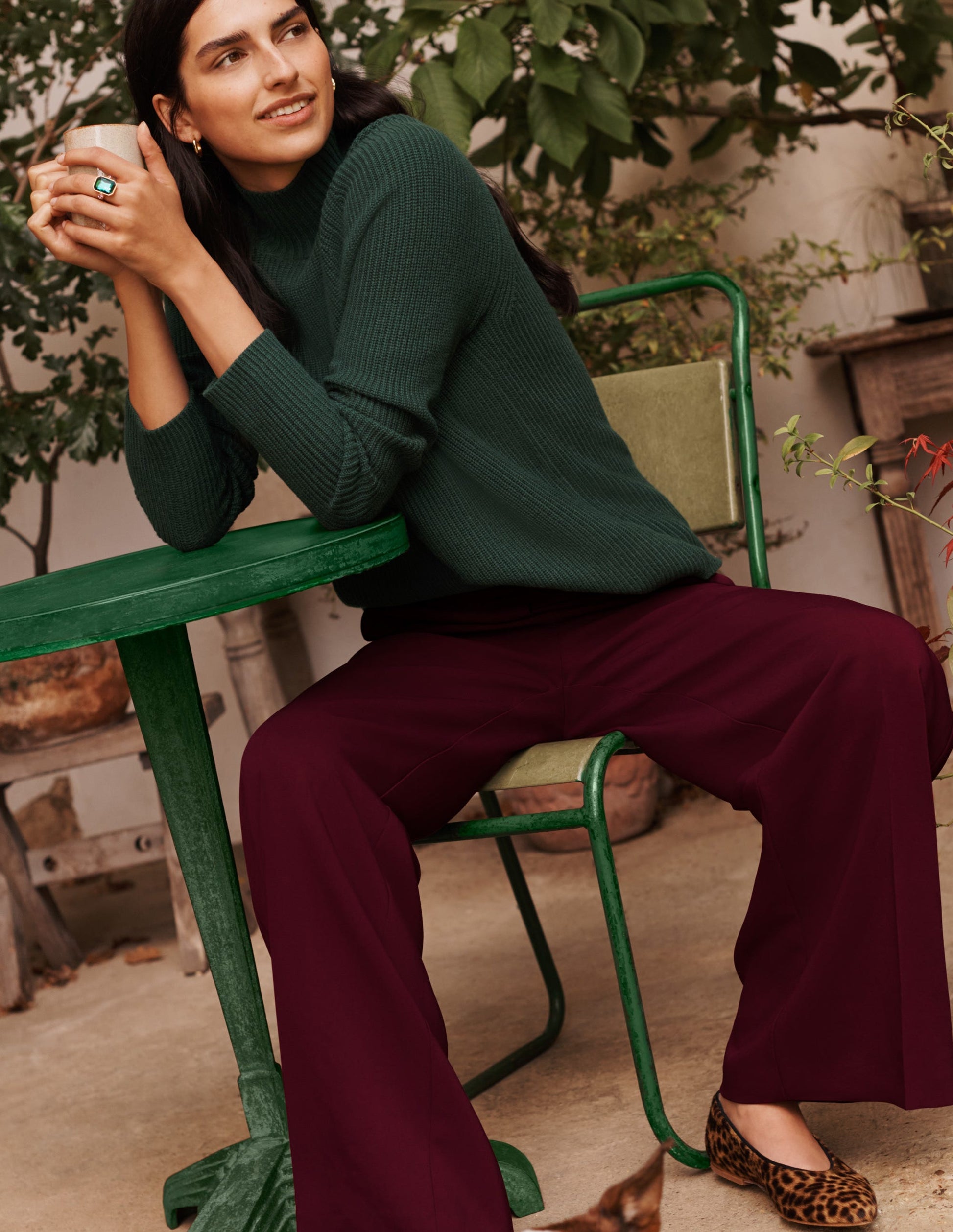 Mia Ribbed High Neck Jumper-Midnight Garden-8