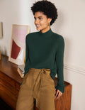 Mia Ribbed High Neck Jumper-Midnight Garden