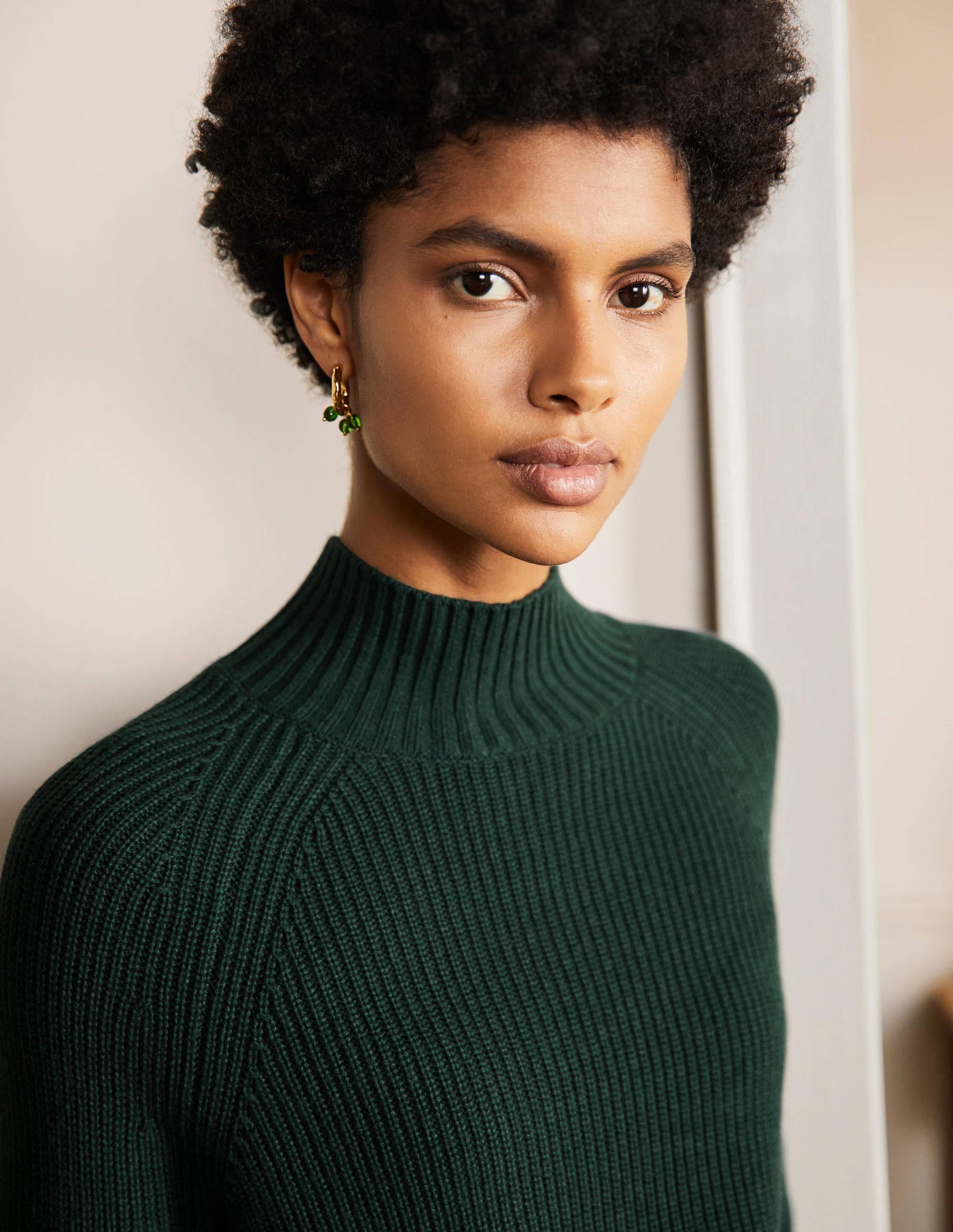 Mia Ribbed High Neck Jumper-Midnight Garden-2